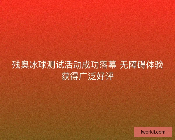 残奥冰球测试活动成功落幕 无障碍体验获得广泛好评